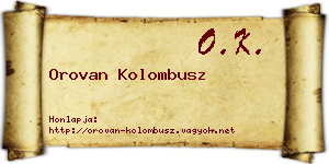 Orovan Kolombusz névjegykártya